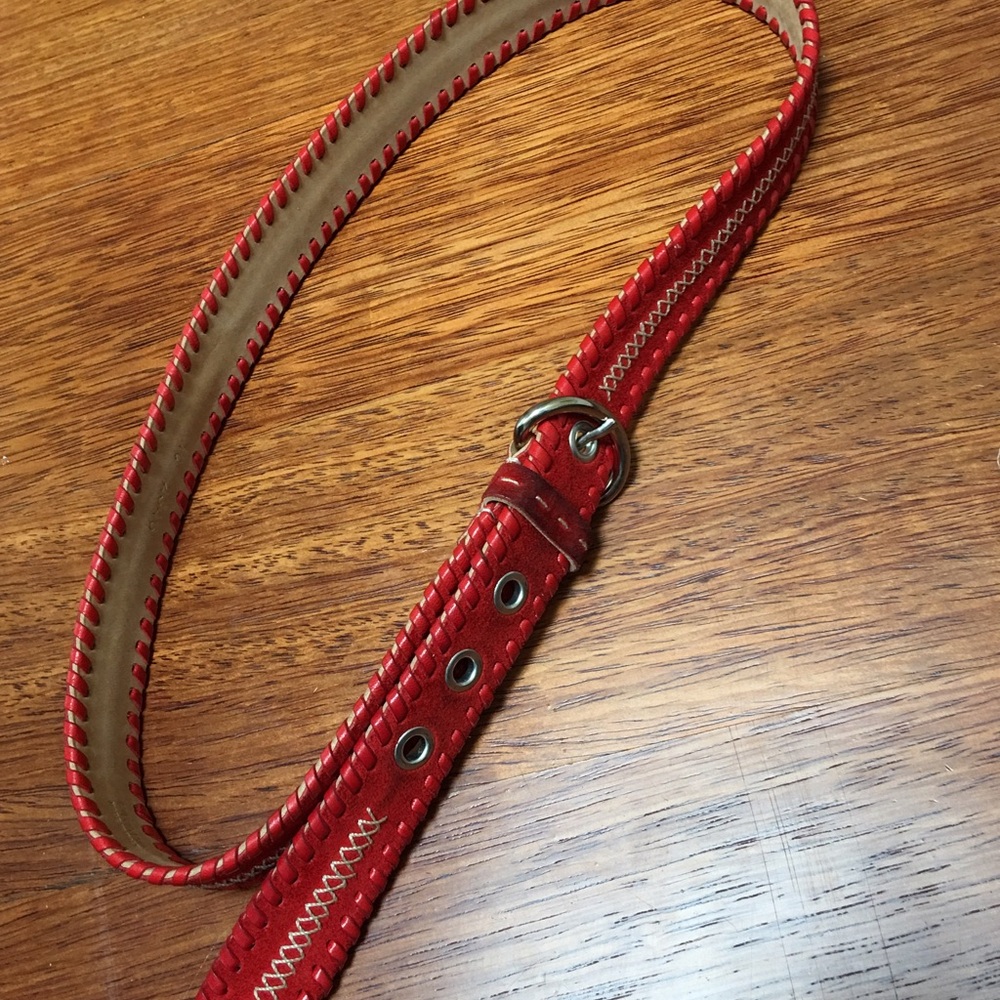 Prada Red Leather Belt